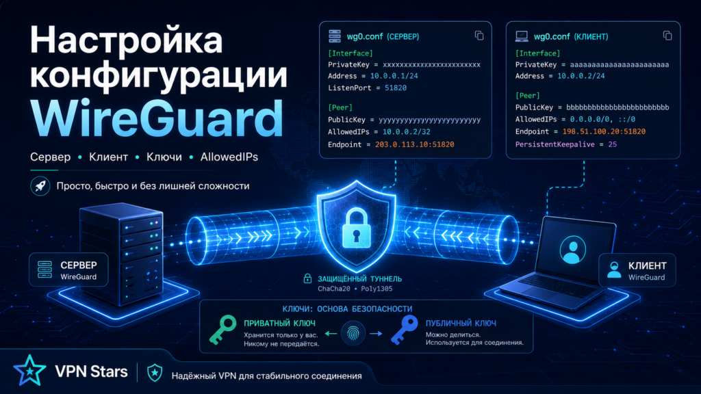 конфигурация wireguard — настройка сервера и клиента