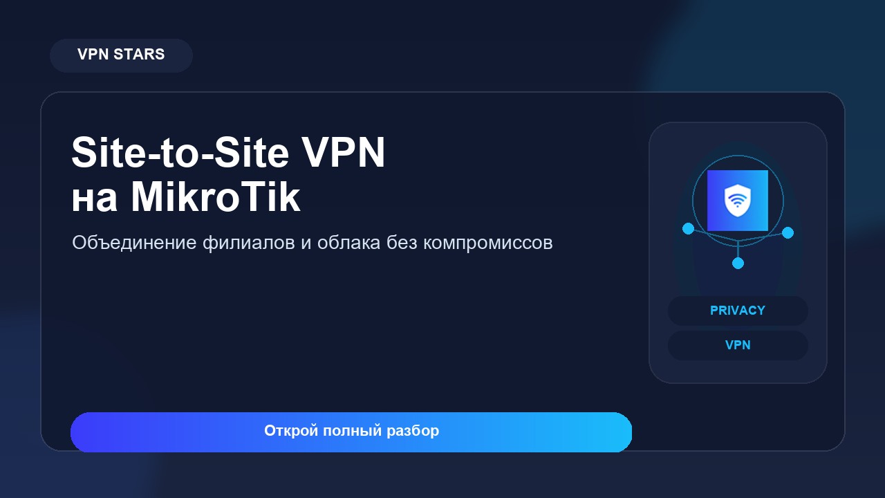 mikrotik site to site vpn настройка