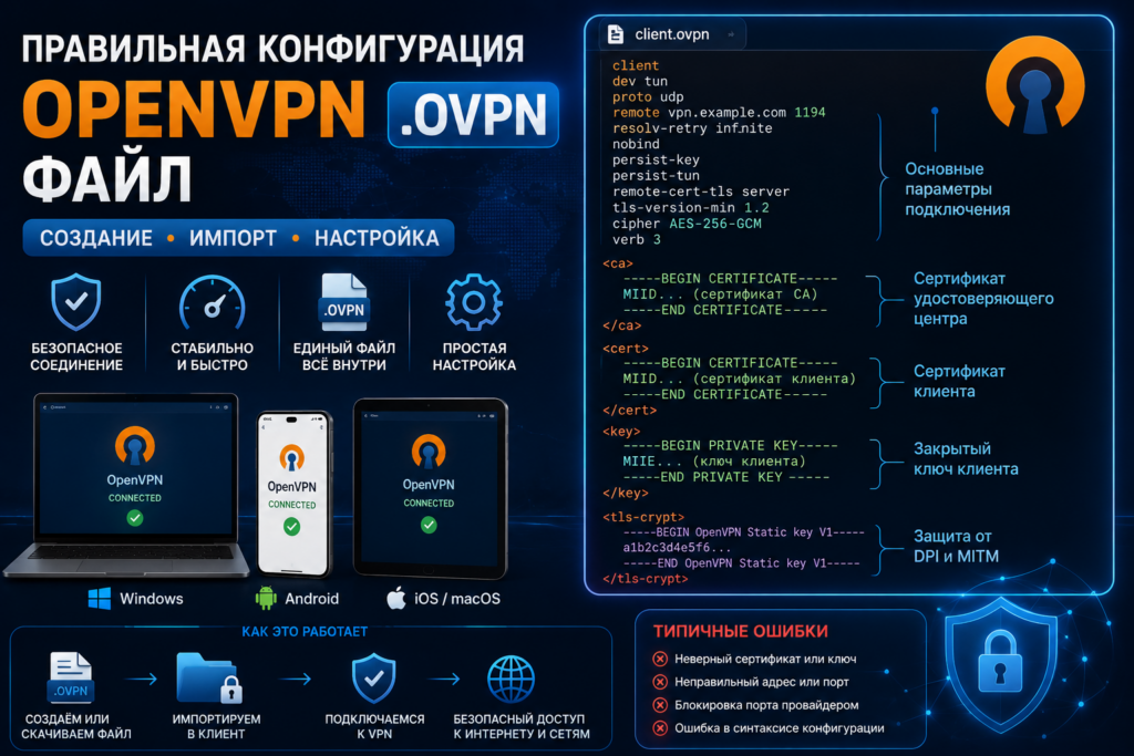 конфигурация openvpn — создание и подключение ovpn файла