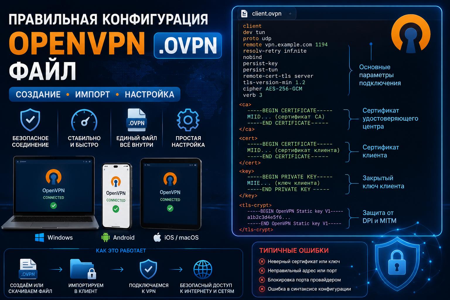 конфигурация openvpn — создание и подключение ovpn файла