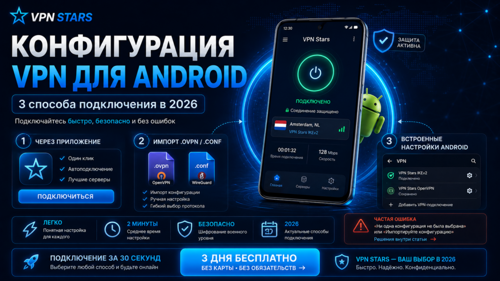 конфигурация vpn android — 3 способа подключения