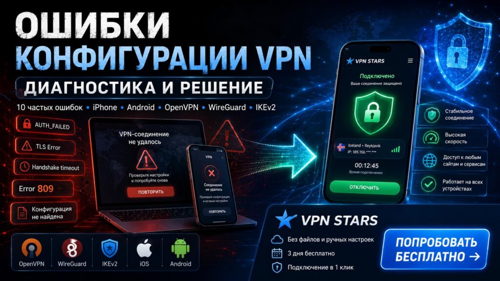 ошибки конфигурации vpn — диагностика и решение