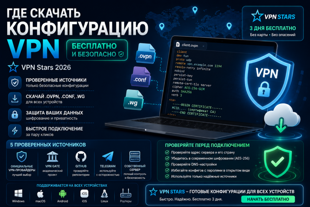 скачать конфигурацию vpn бесплатно — безопасные источники
