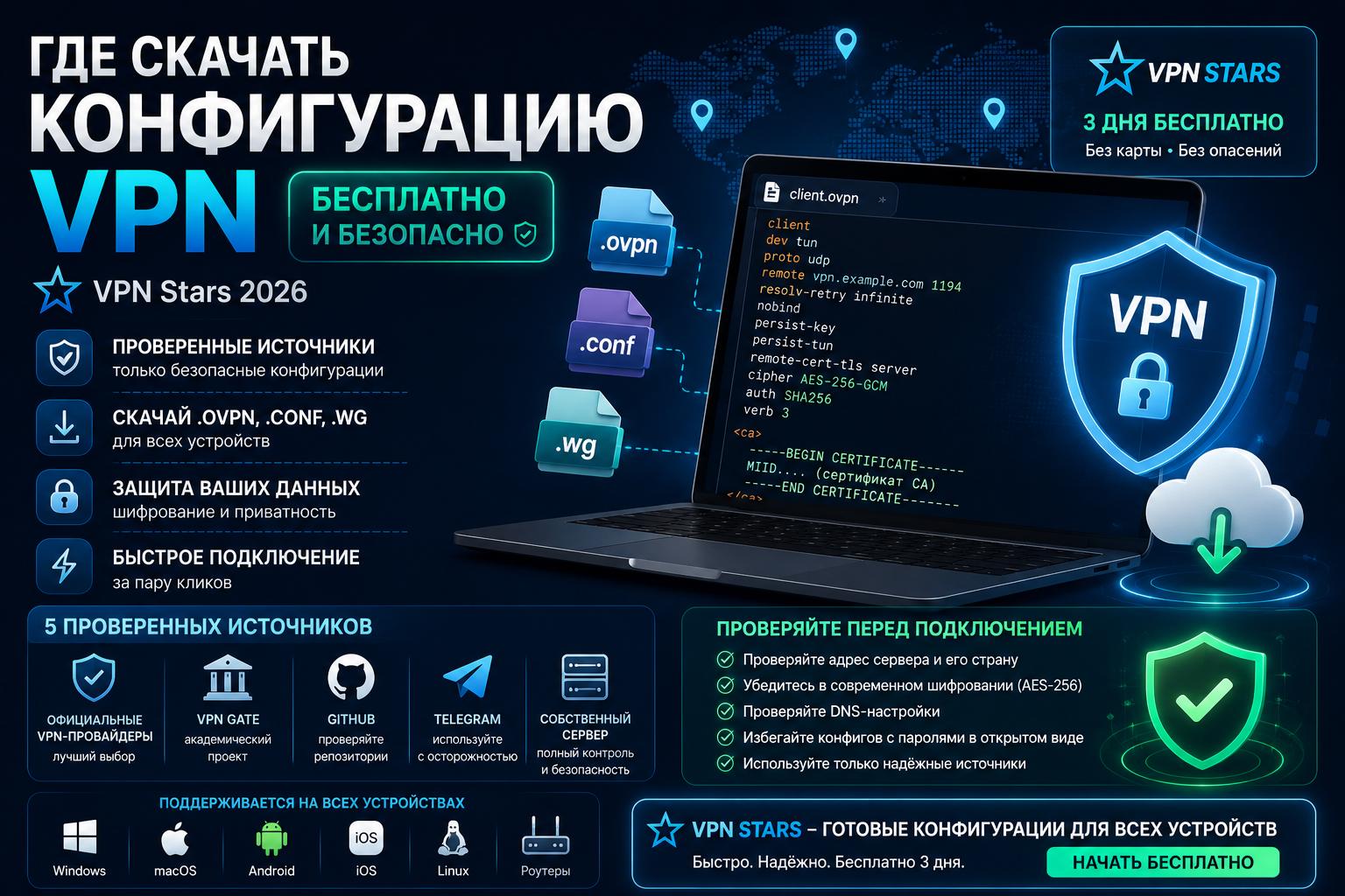 скачать конфигурацию vpn бесплатно — безопасные источники