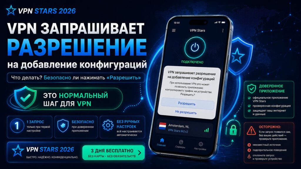 vpn запрашивает разрешение на добавление конфигураций — что делать