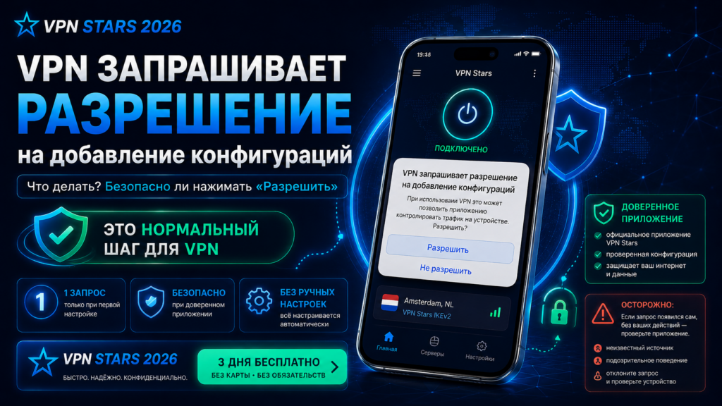 vpn запрашивает разрешение на добавление конфигураций — что делать