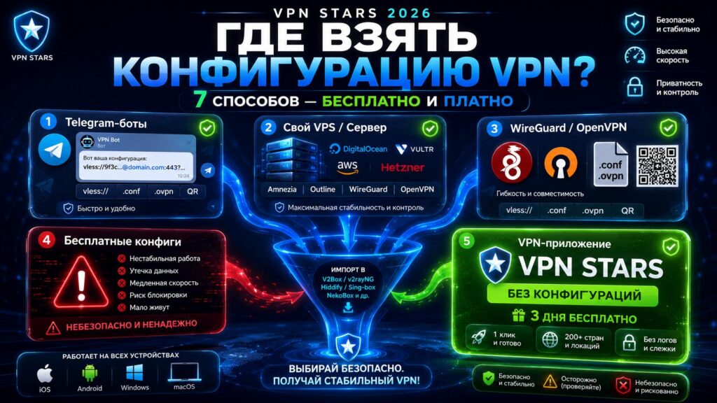 где взять конфигурацию vpn бесплатно — все способы получить ключ