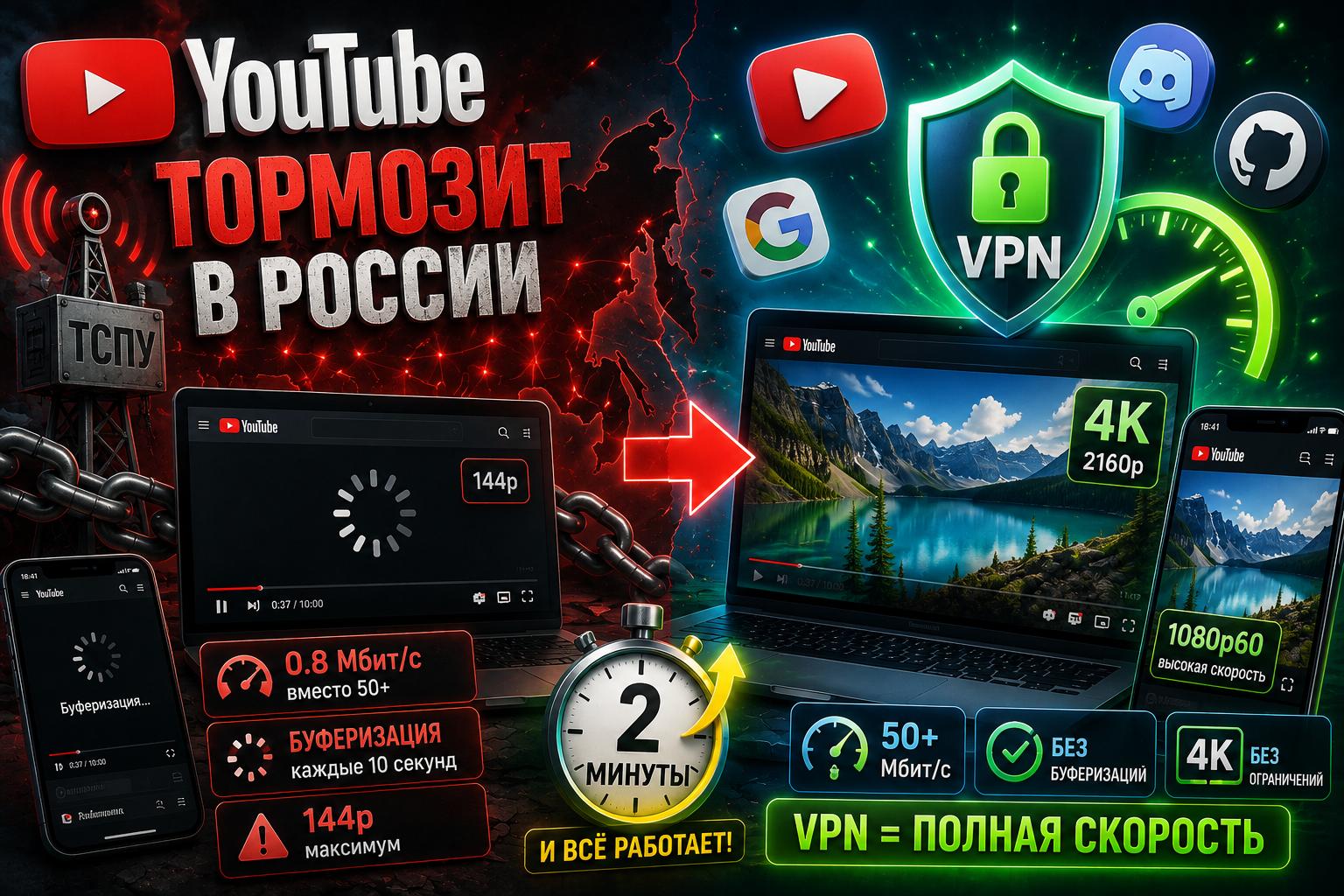 vpn для youtube — как смотреть без тормозов в России 2026